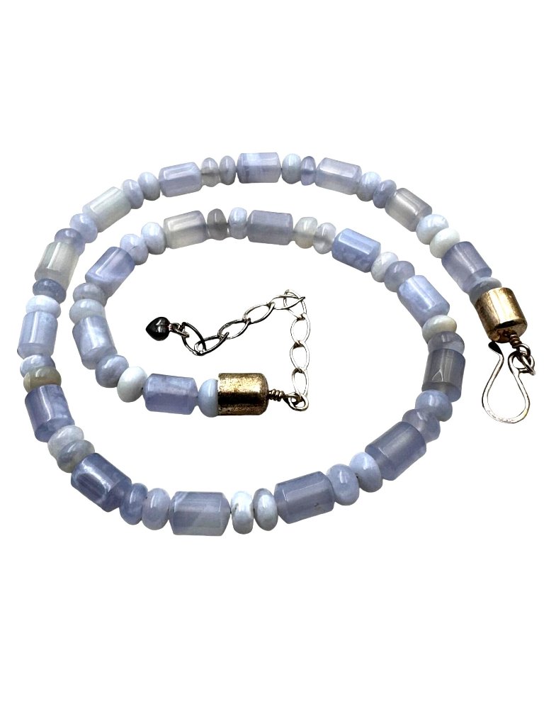 Jay King Mine Finds Necklace Opalescent Blue Gemstone Sterling Silver